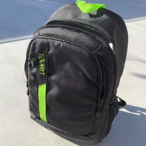 Tourit black and green backpack
